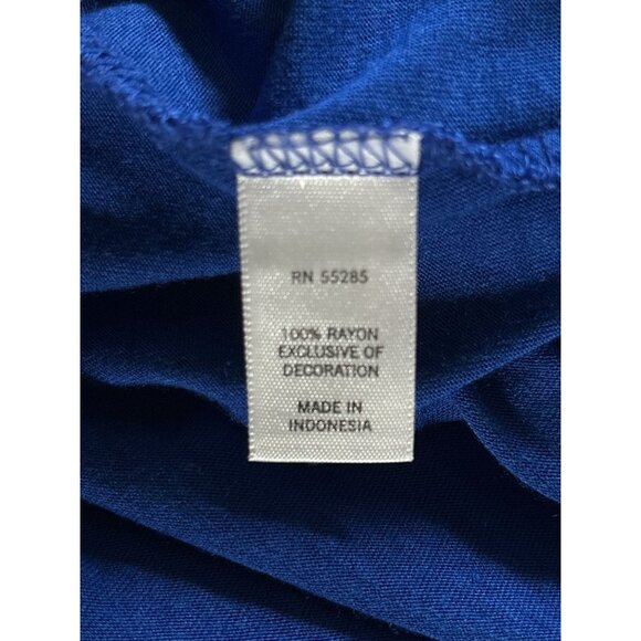 Express Womens Ruffled Halter Top S Blue 100% Lightweight Beaded Summer Party - Picture 6 of 6